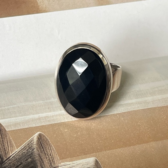 925 Sterling Silver Black Onyx Unisexual! Statement Ring!🖤🖤 - Picture 11 of 13